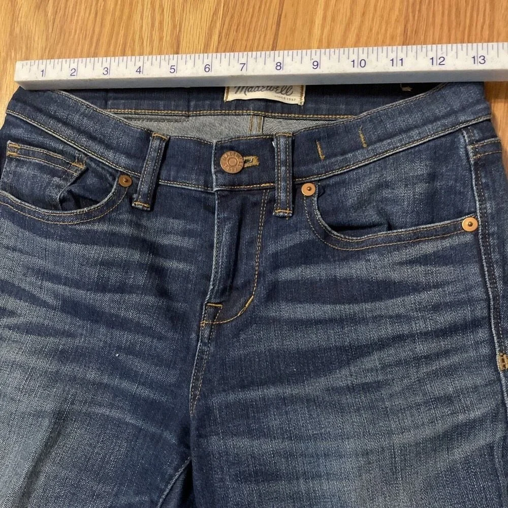 Madewell Jeans Womens Size 26 Blue Denim Distressed Skinny Skinny Medium Wash - Picture 5 of 12